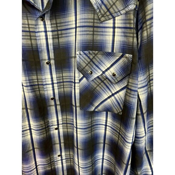 Plains Western Shirt 2X Plaid Pearl Snap Cowboy Rockabilly Big Man Mens XXL - Picture 2 of 7